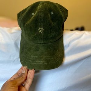 Suede Olive green  dad cap /hat
